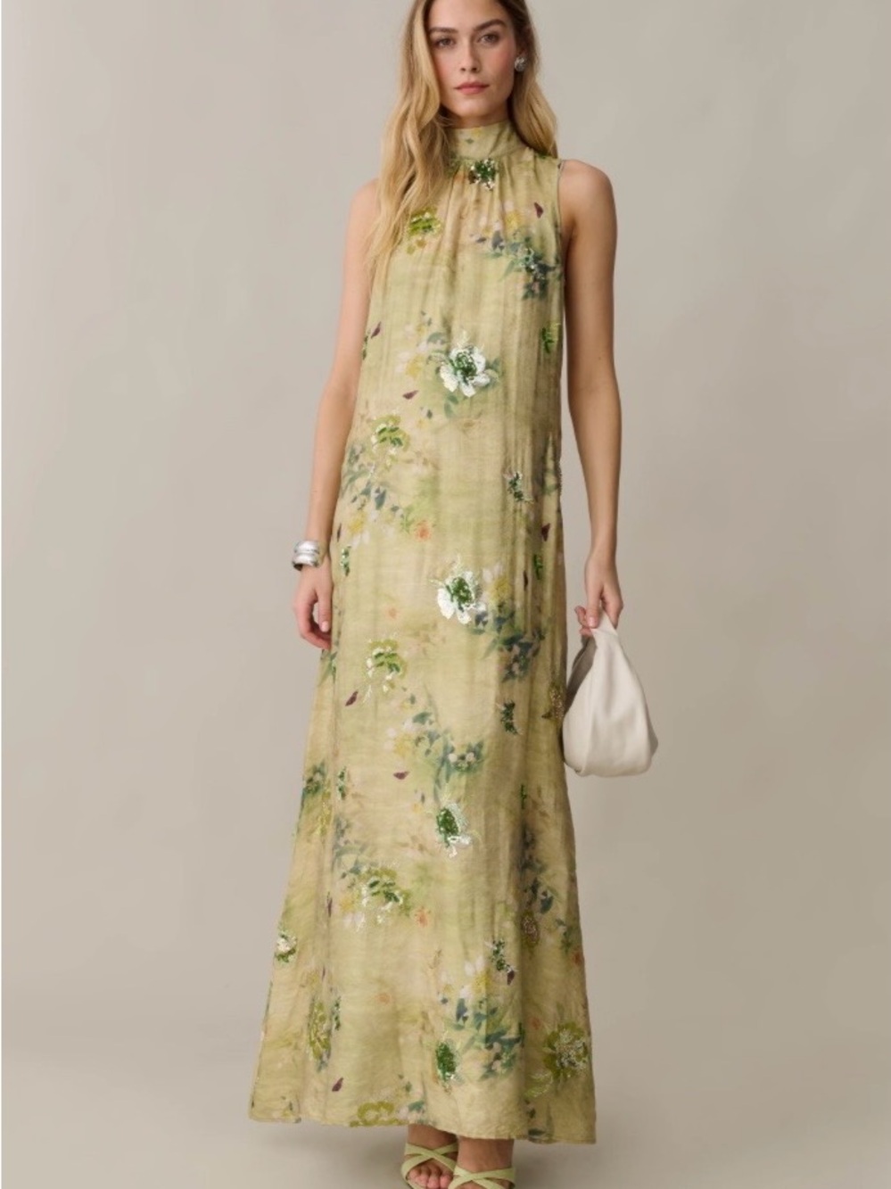 Few Moda o.p.t Naia Floral green Maxi Dress - Picture 2 of 9